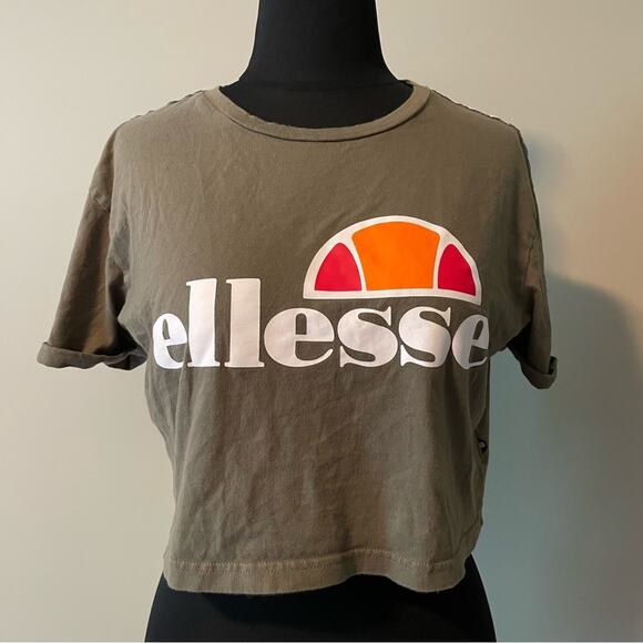 Ellesse Green cropped T-Shirt - Picture 1 of 12